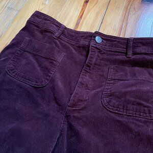 MANGO Corduroy Red Crop Flare Jeans - Womens US8 / EU40